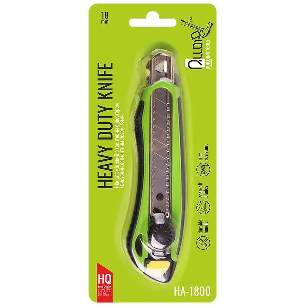 Нож Alloid Building Tools сегментный с винтовым фиксатором алюминиевый прорезиненный 18 мм (HA-1800) - фото 4