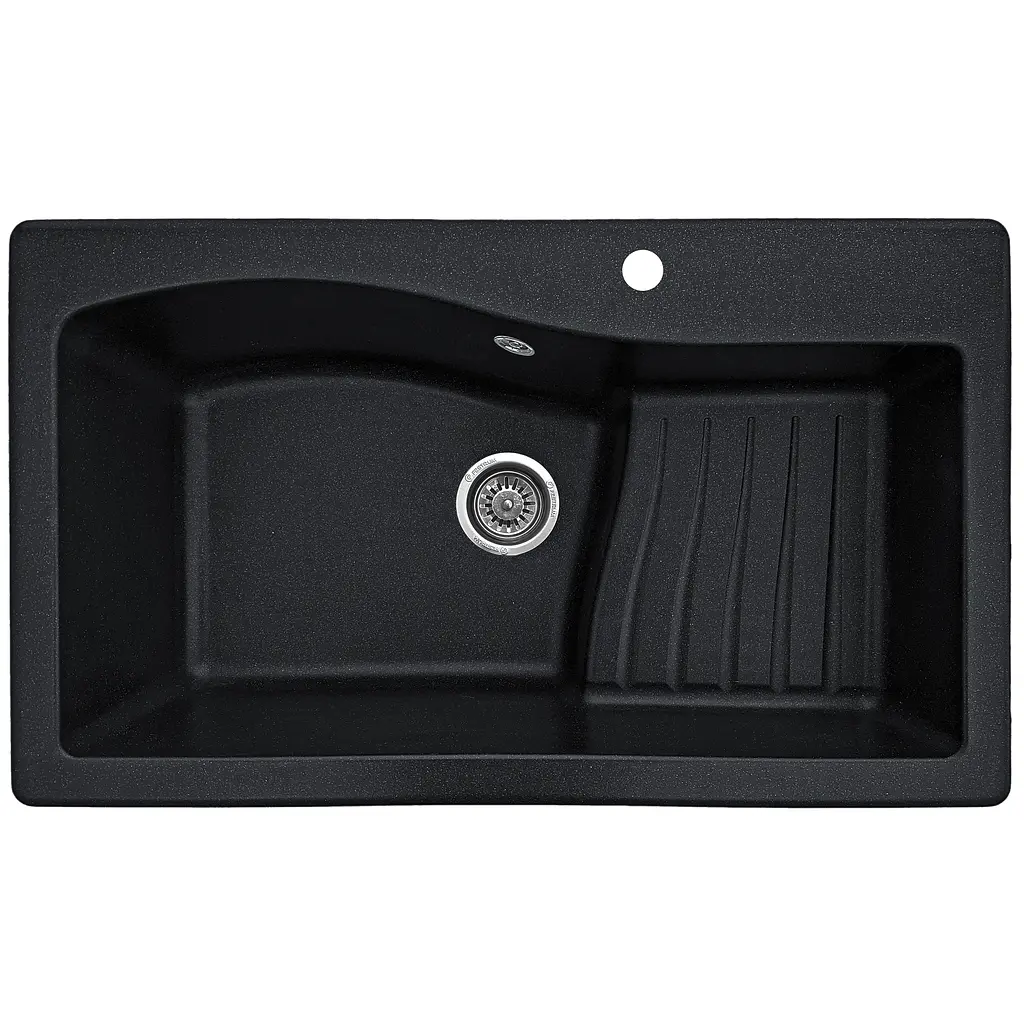 Мойка кухонная Valetti 22N гранитная 860х500 мм черная - фото 2