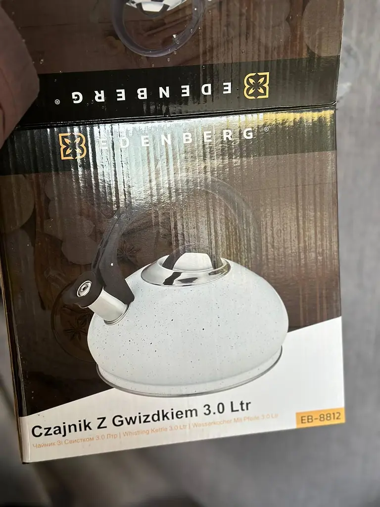 Чайник нержавіюча сталь з мармуровим покриттям Edenberg EB-8812 з капсульним дном зі свистком 3л Білий - фото 7