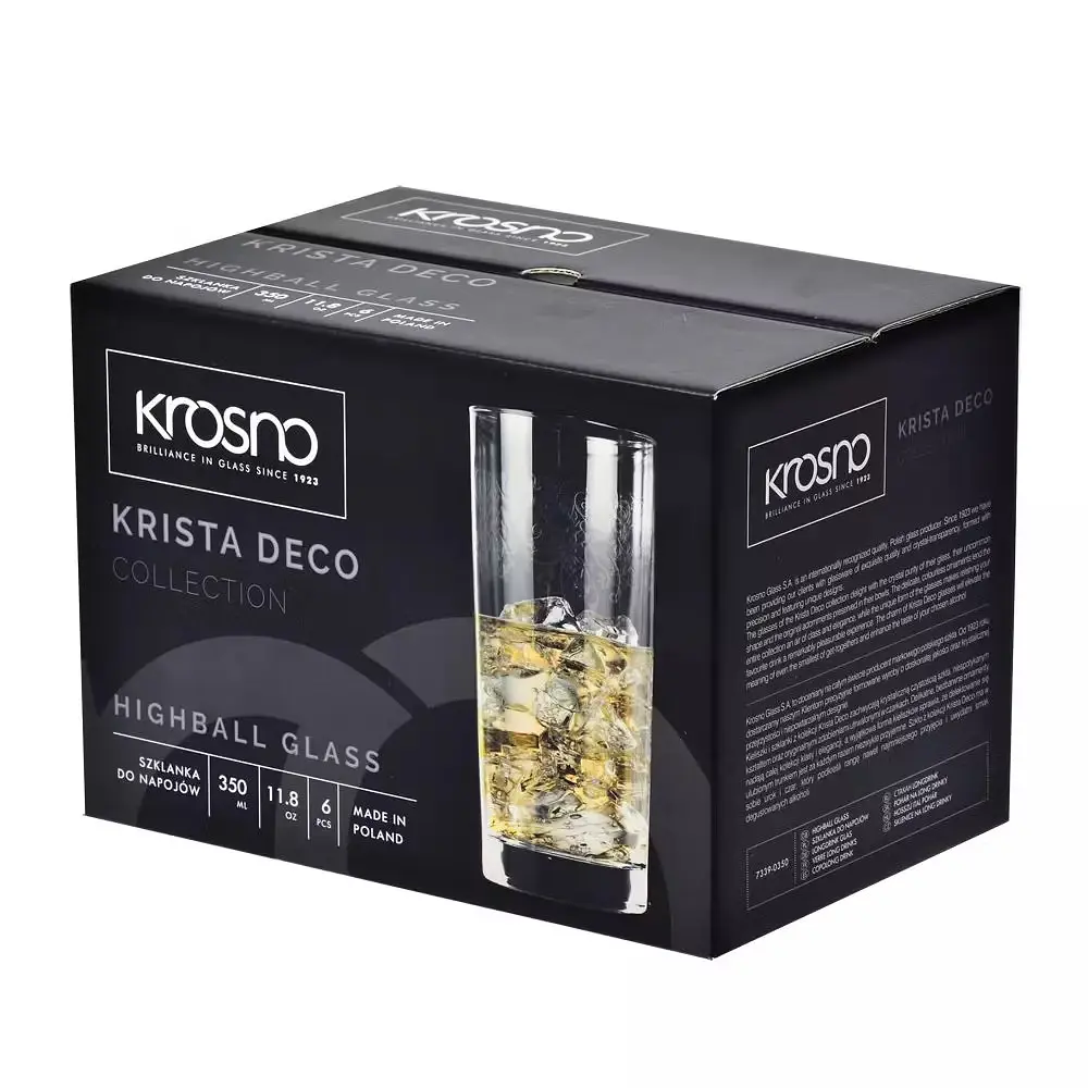 Набір високих склянок Krosno Krista Deco скло 350 мл 6 шт. (786087) - фото 3