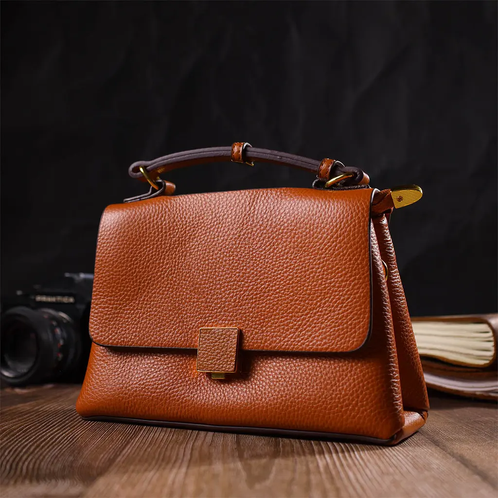 Жіноча шкіряна сумка Vintage 20.5х13х8 см sum0022673 - фото 8