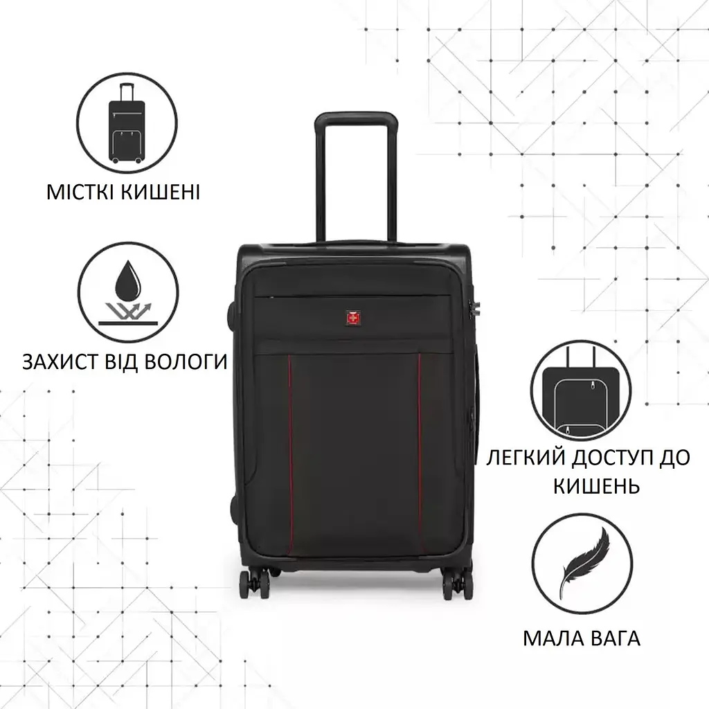 Чемодан Swissbrand Perth (S) Black (SWB_LYPER001S), Черный, Черный - фото 5