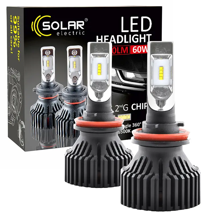 Автолампа Solar LED H11 12/24V 6500K 8000Lm 60W ZES Chip (8311)