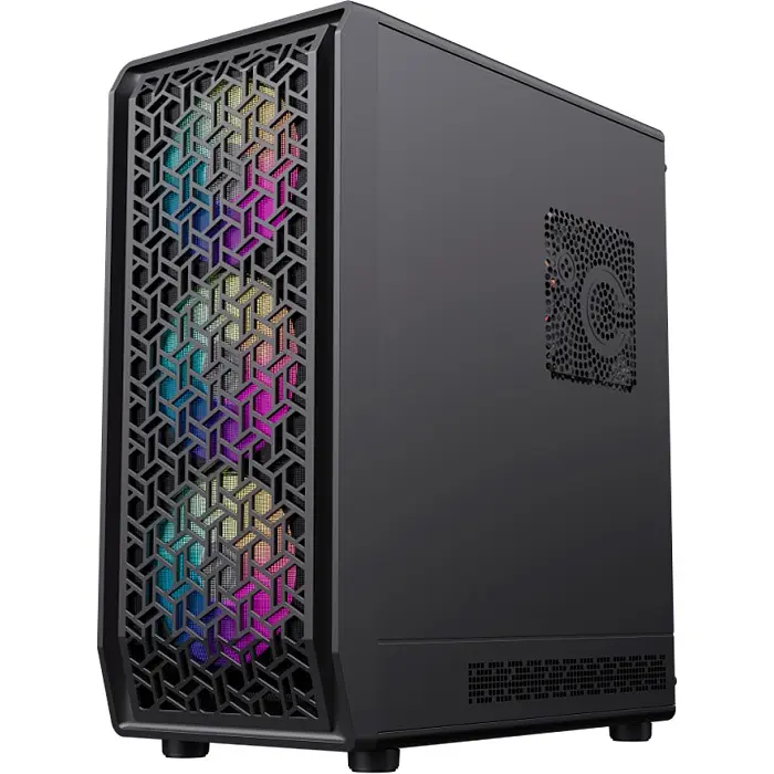 Корпус GameMax Forge COC, Black, без БП, Midi Tower, Micro ATX/Mini ITX, Type-C/USB 3.0/USB 2.0, макс. CPU – 155 мм/VGA – 330 мм, 4x120 мм ARGB, 1xCOC Turbo Fan, боковая панель из закаленного стекла - фото 2