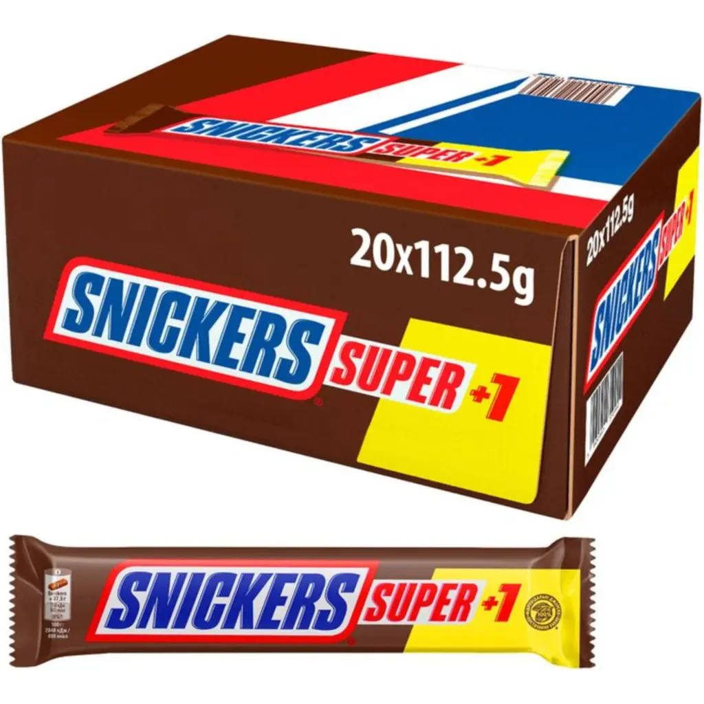 Батончик Snickers Super +1 з арахісом 2.24 кг (112 г х 20 шт.) - фото 3