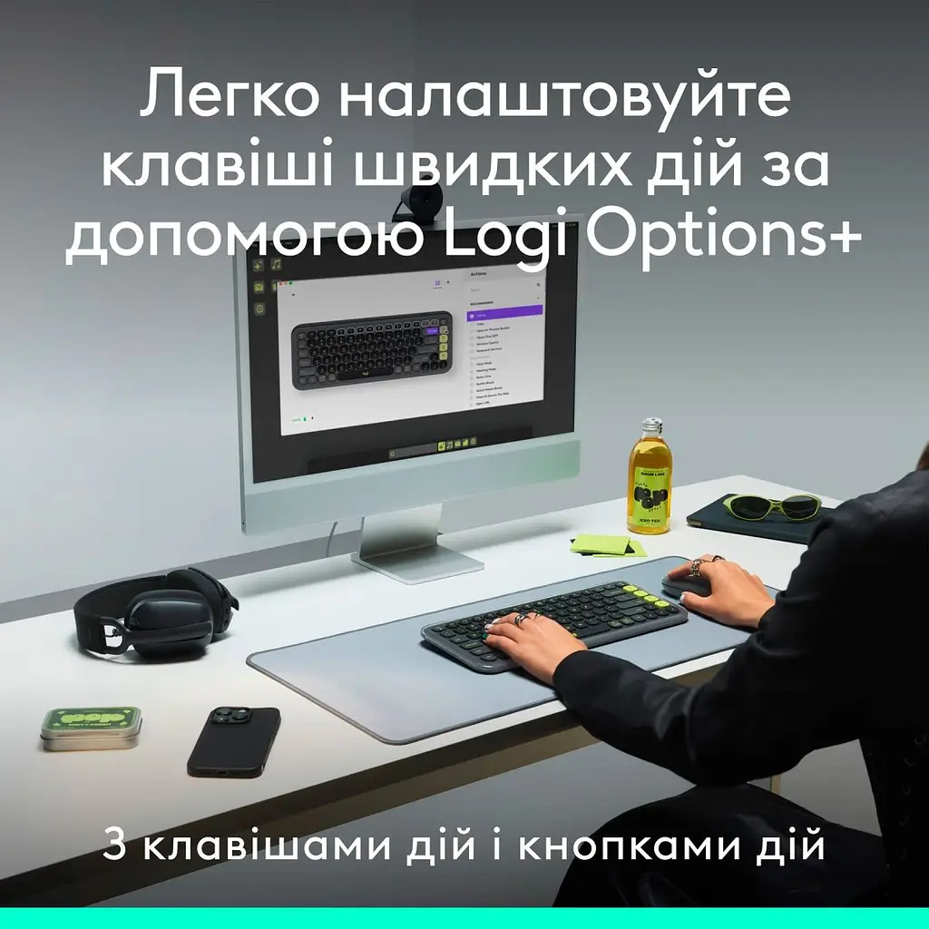 Комплект клавіатура та миша Logitech POP Icon Combo Bluetooth UA Graphite [920-013156] [121099] - фото 10