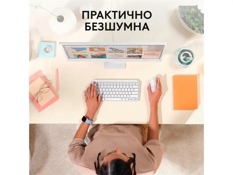Миша Logitech Lift for Mac Vertical Ergonomic Mouse Off White (910-006477) - фото 4