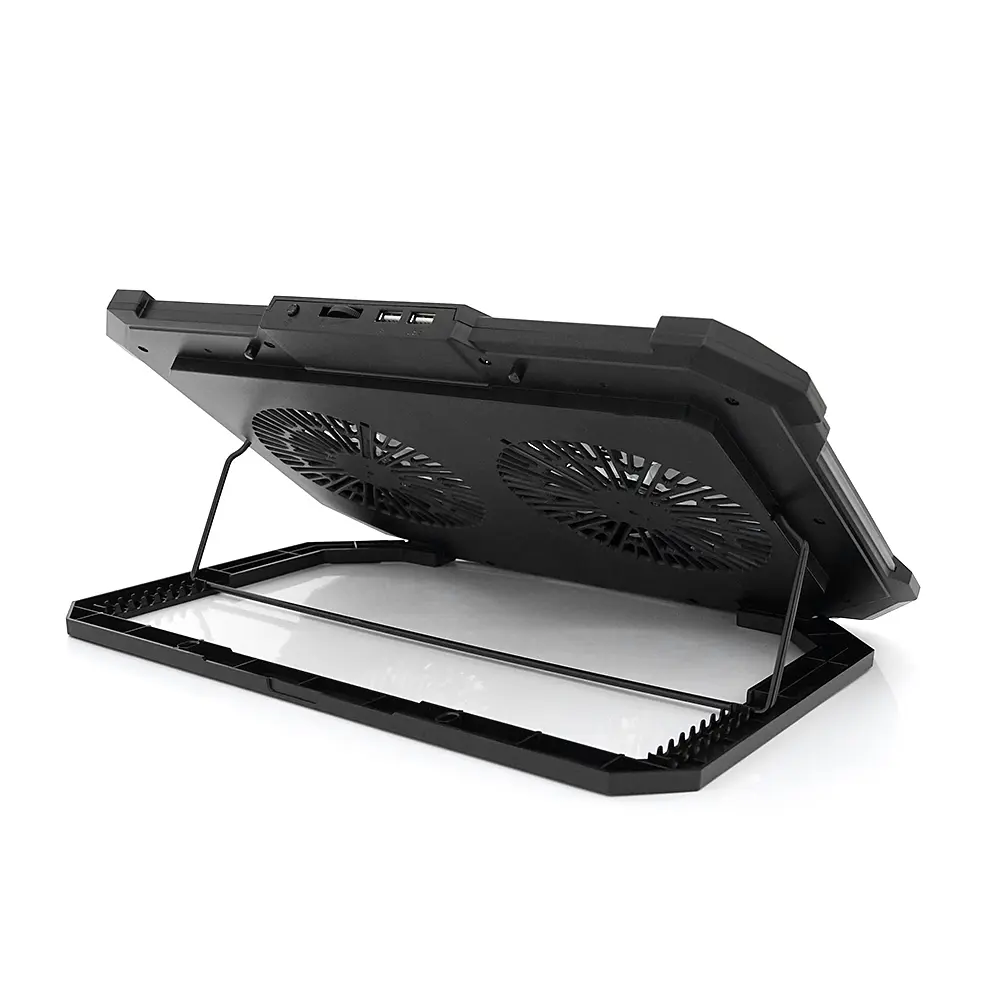 Підставка під ноутбук IceCoorel F8, 10-17", 2*125mm 1200±10% RPM, корпус пластик+алюміній, 2xUSB 2.0, 415x293x26.5mm, RGB, Box Q10 - фото 2