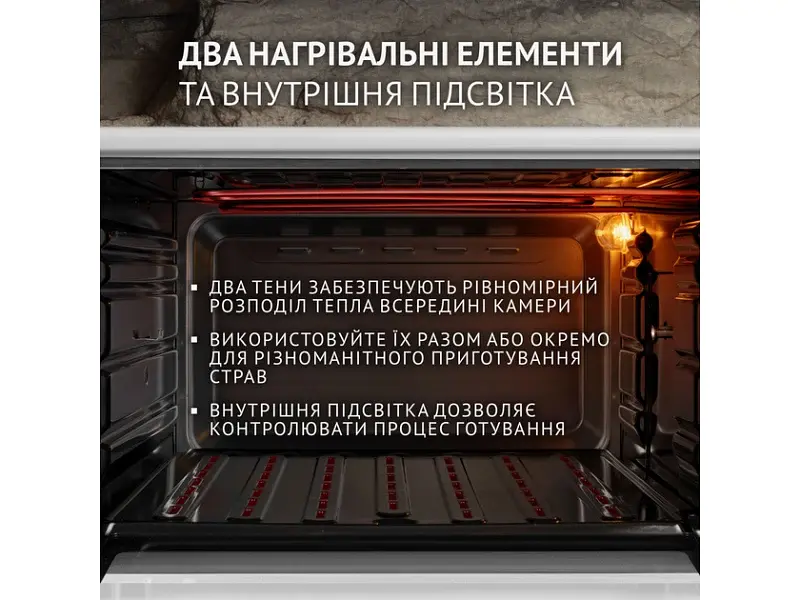 Духовка настільна Perfelli MIRAGE 48 WHITE - фото 4
