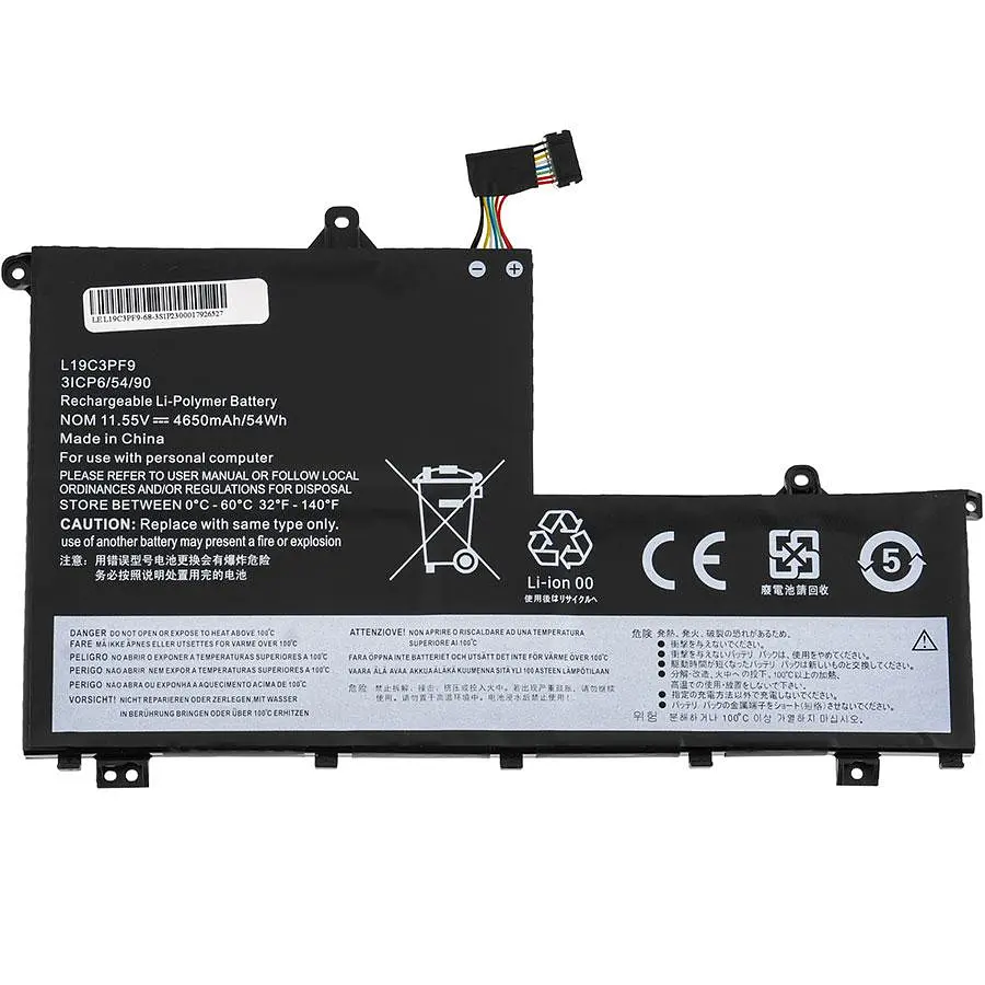 Батарея для ноутбука Lenovo L19M3PF2 (ThinkBook 14-IML 14-IIL 15-IIL 15-IML) 11.55V 4650mAh 54Wh Чорний - фото 2
