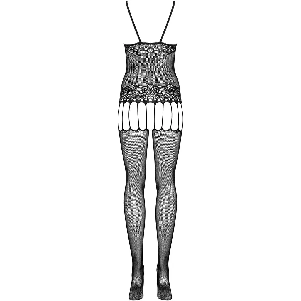 Бодістокінг Obsessive Bodystocking F235 S/M/L, тонкі підв’язки, ніжний декор, сіточка - фото 5