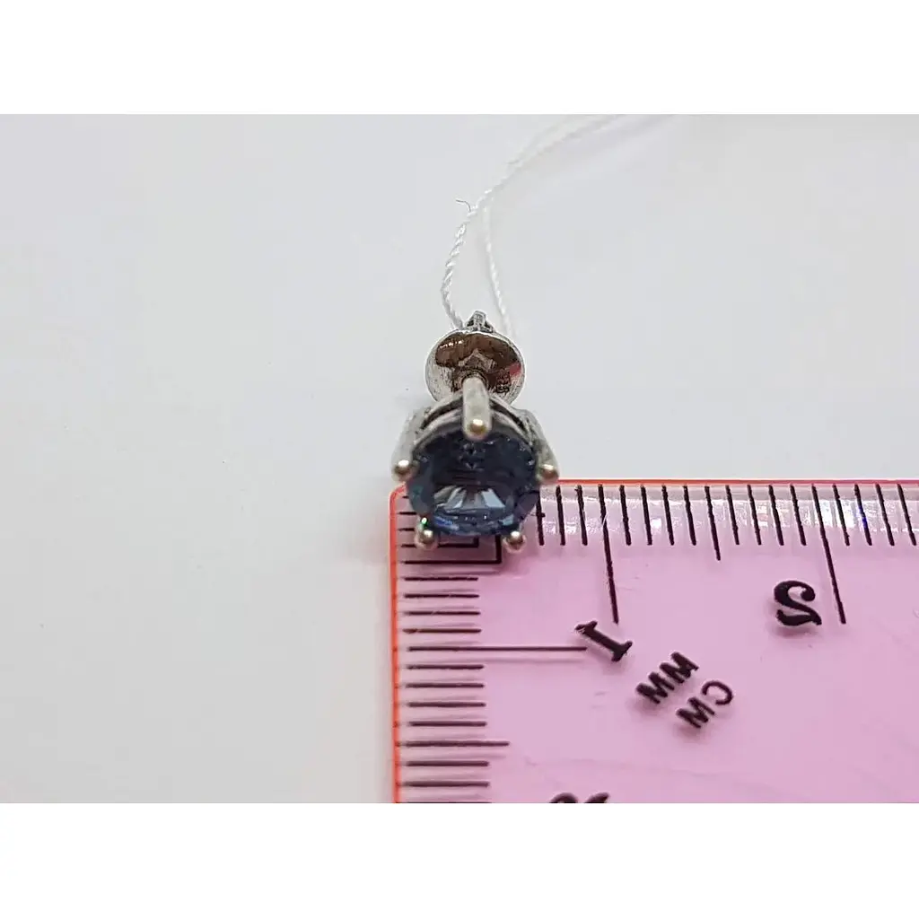 Серебряные серьги Агни Гвоздик с кварцем. 2095/9Р-QLB - фото 4