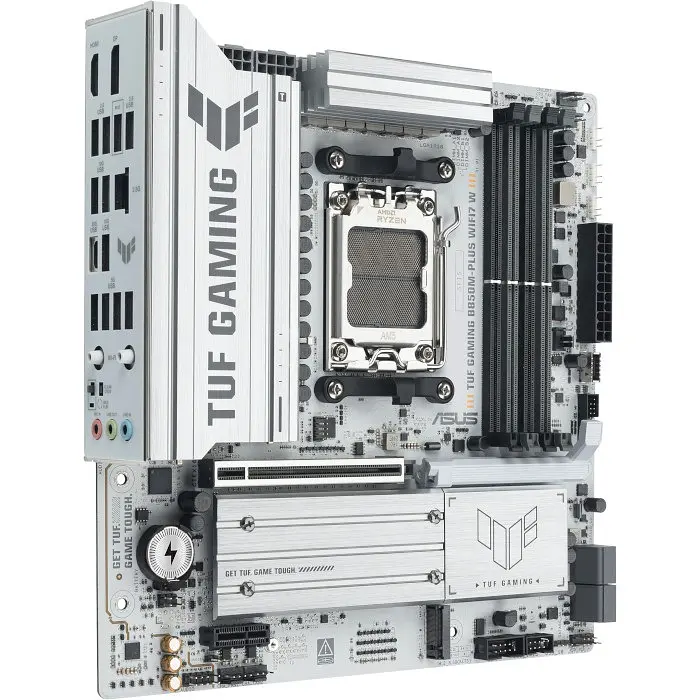 Материнская плата AM5 Asus TUF GAMING B850M-PLUS WIFI7 W, B850, 4xDDR5, Int.Video (CPU), 4xSATA3, 3xM.2, 1xPCI-E 5.0 x16, 1xPCI-E 4.0 x1, ALC1220P, Realtek 2.5Gb, WiFi 7, Bluetooth 5.4, 10xUSB 3.2 / 6xUSB 2.0, HDMI/DP, MicroATX - фото 3
