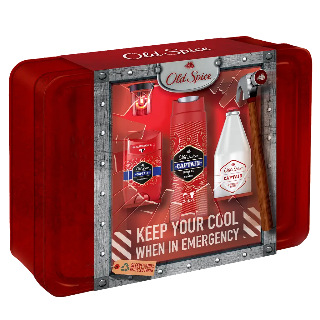 Подарочный набор Old Spice Captain: Гель для душа 250 мл + Лосьон после бритья 100 мл + Твердый дезодорант 50 мл - фото 2