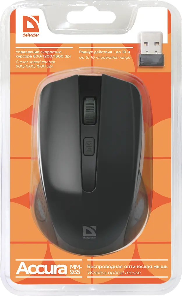 Миша Defender Accura MM-935 Wireless чорний (52935) (6358257) - фото 4