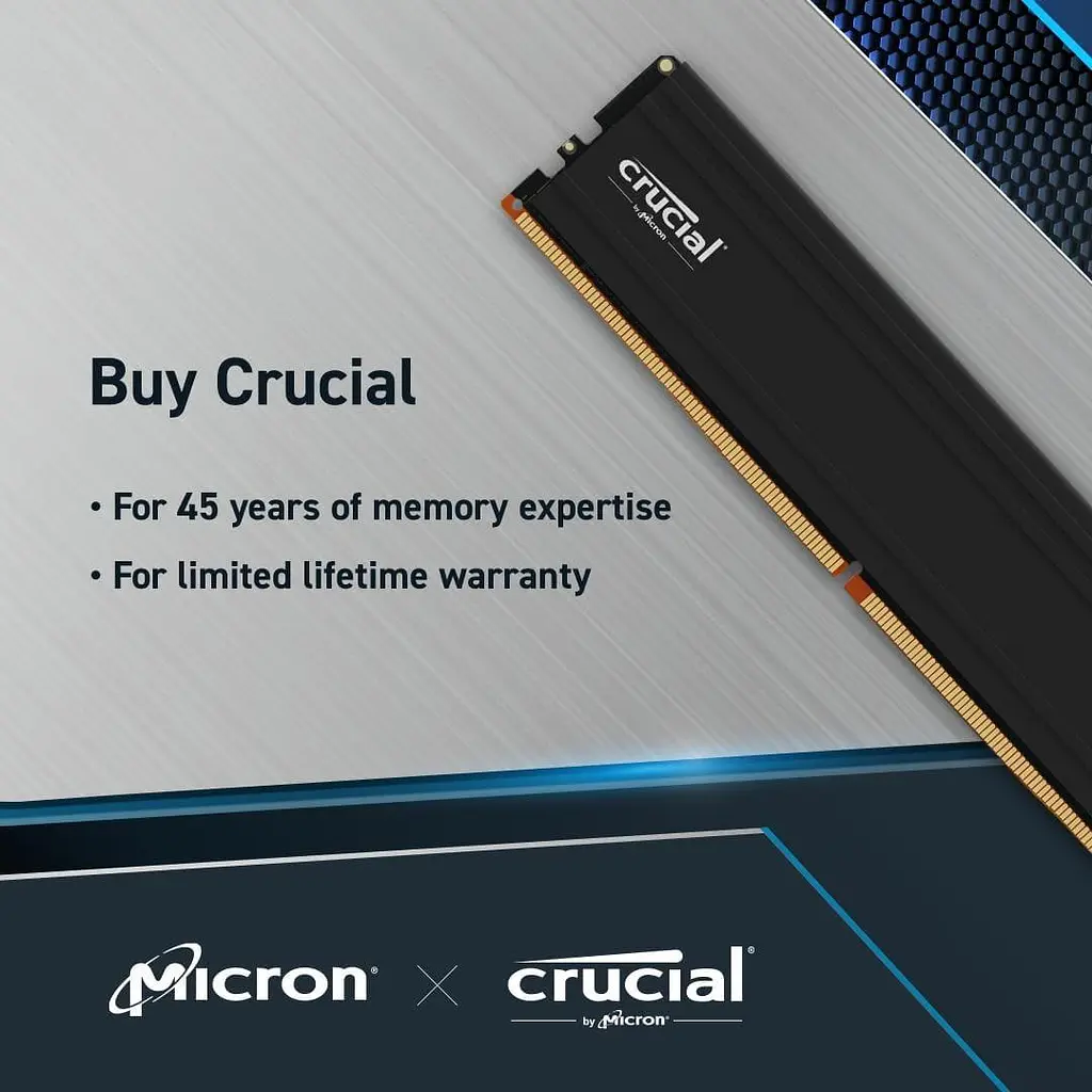 Модуль пам'яті Crucial DDR5 48GB PRO 5600Mhz XMP/EXPO (CP48G56C46U5T) - фото 6