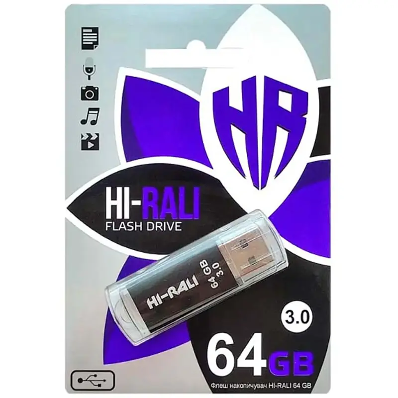 Флеш-накопичувач Hi-Rali Rocket Series USB 3.0 - 64GB Чорний Epik teh0029226 - фото 2
