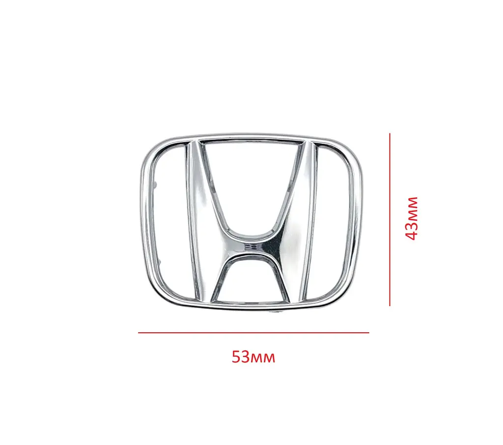 Емблема керма Honda Хром 53х43 мм Пластик (на 13 усиках без скотчу) (Завод) - фото 2