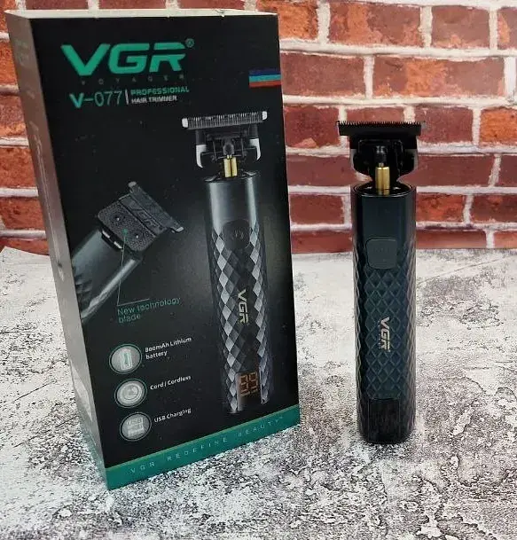 Профессиональный металлический триммер VGR V-077 с керамическим лезвием и LED-дисплеем. - фото 2