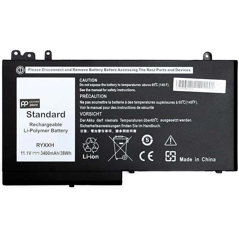 Акумулятор PowerPlant для ноутбуків DELL Latitude 12 5000 (RYXXH) 11.1V 3400mAh (NB441105)