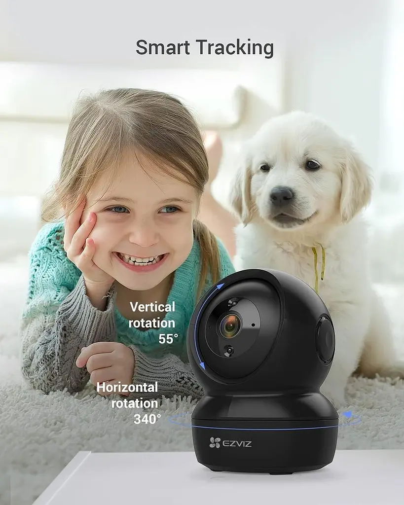 WiFi камера EZVIZ 360° для дому, нагляд за дітьми та тваринами, нічне бачення, керування з телефону - фото 6