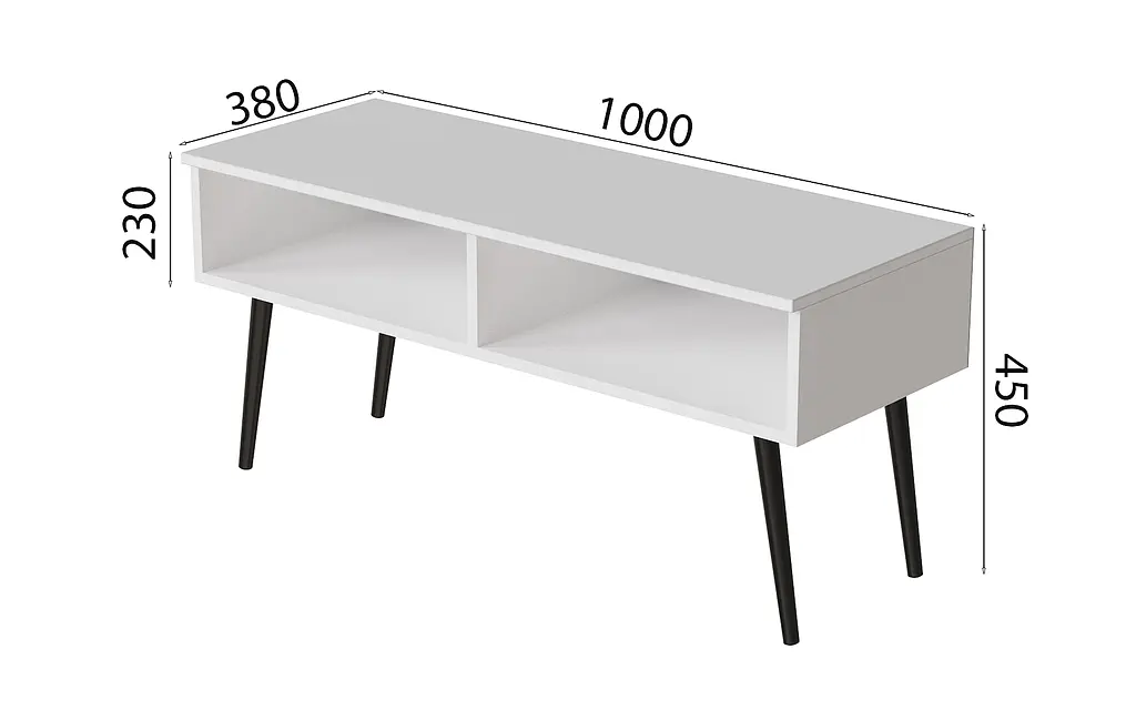 Тумба под ТВ Невада Ferrum-decor 45x100x38 Черный металл ДСП Белый 16 мм (FRD-106725) - фото 5