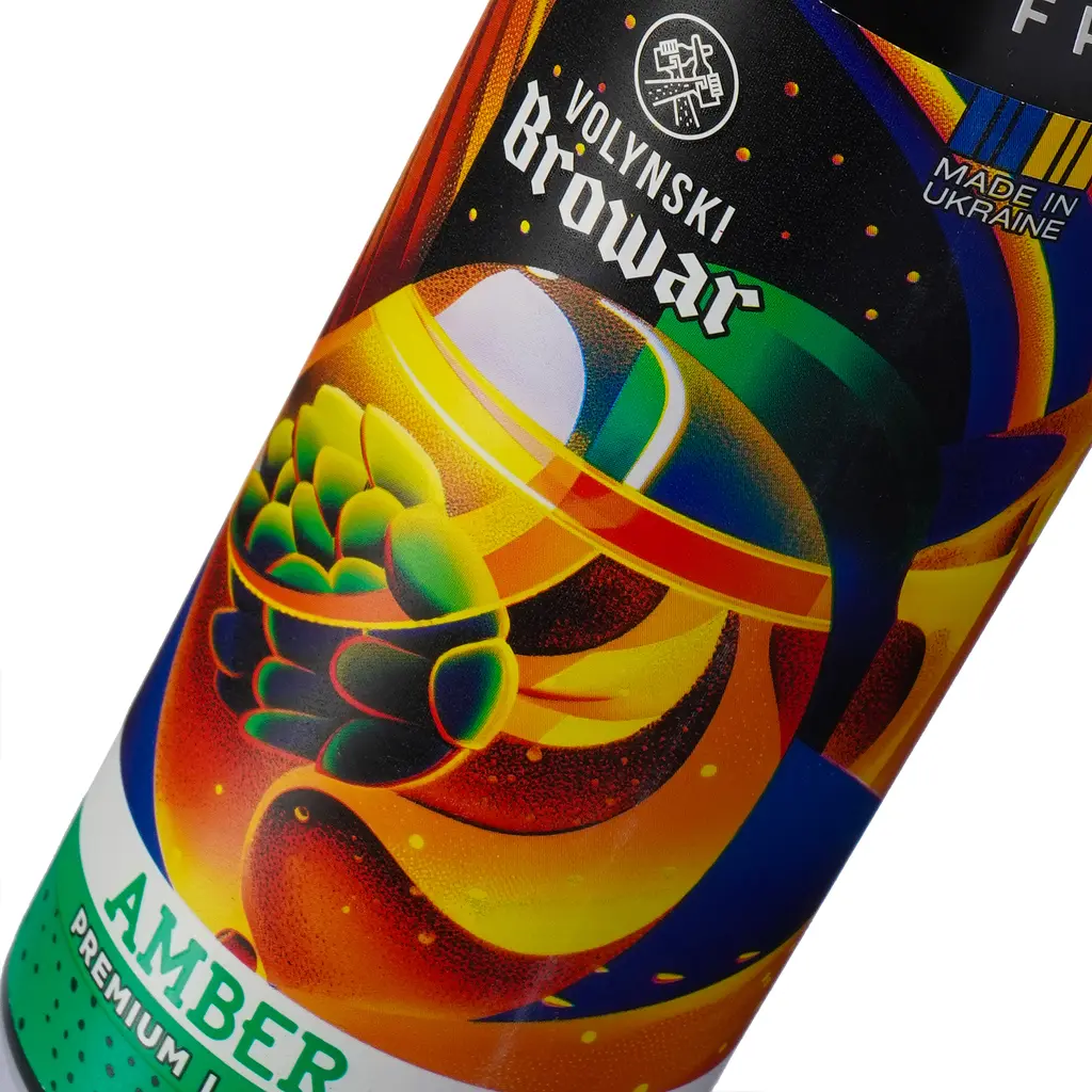 Пиво Volynski Browar Amber, світле, нефільтроване, 4,4%, з/б, 0,5 л - фото 5