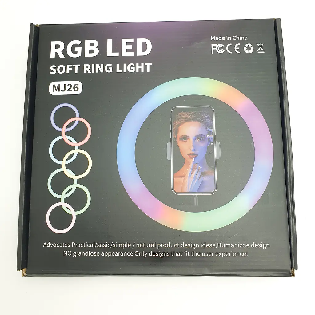 Кільцева LED лампа 26см RGB 8 кольорів зі штативом 2 метри кільцеве світло для блогерів вологерів візажистів - фото 10