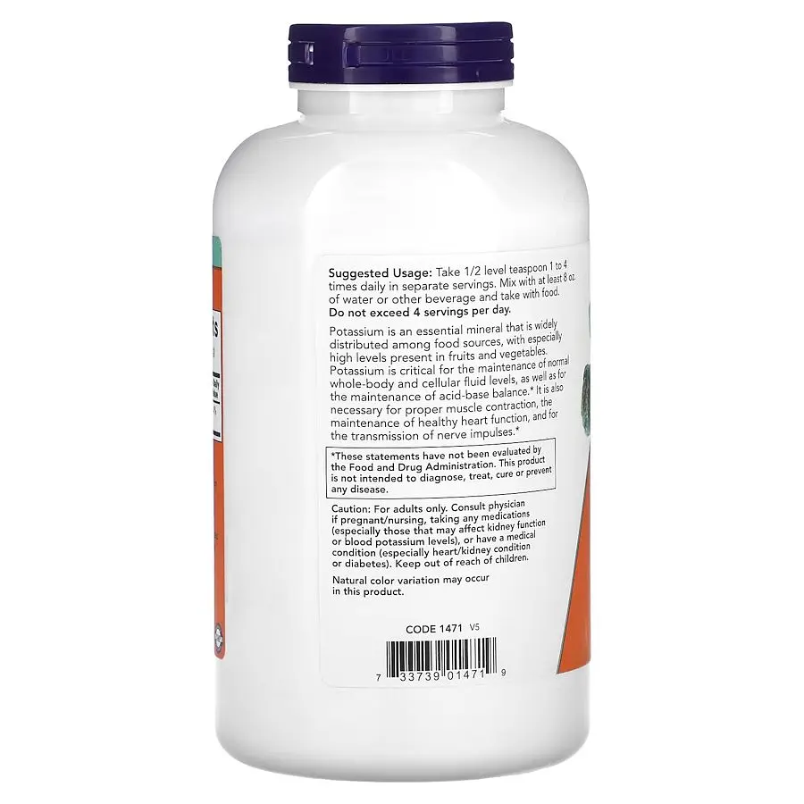 Вітаміни та мінерали NOW Potassium Gluconate Pure Powder, 454 грам - фото 3