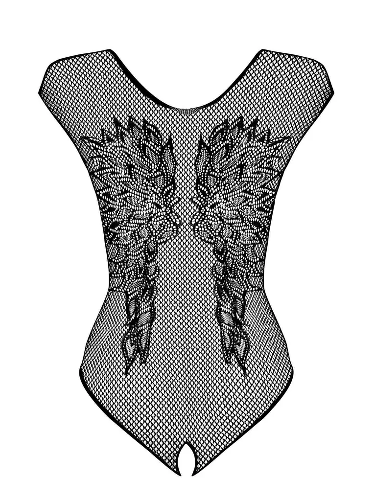 Еротичне боді Obsessive B112 з вишитими крилами XL/2XL чорний - фото 6