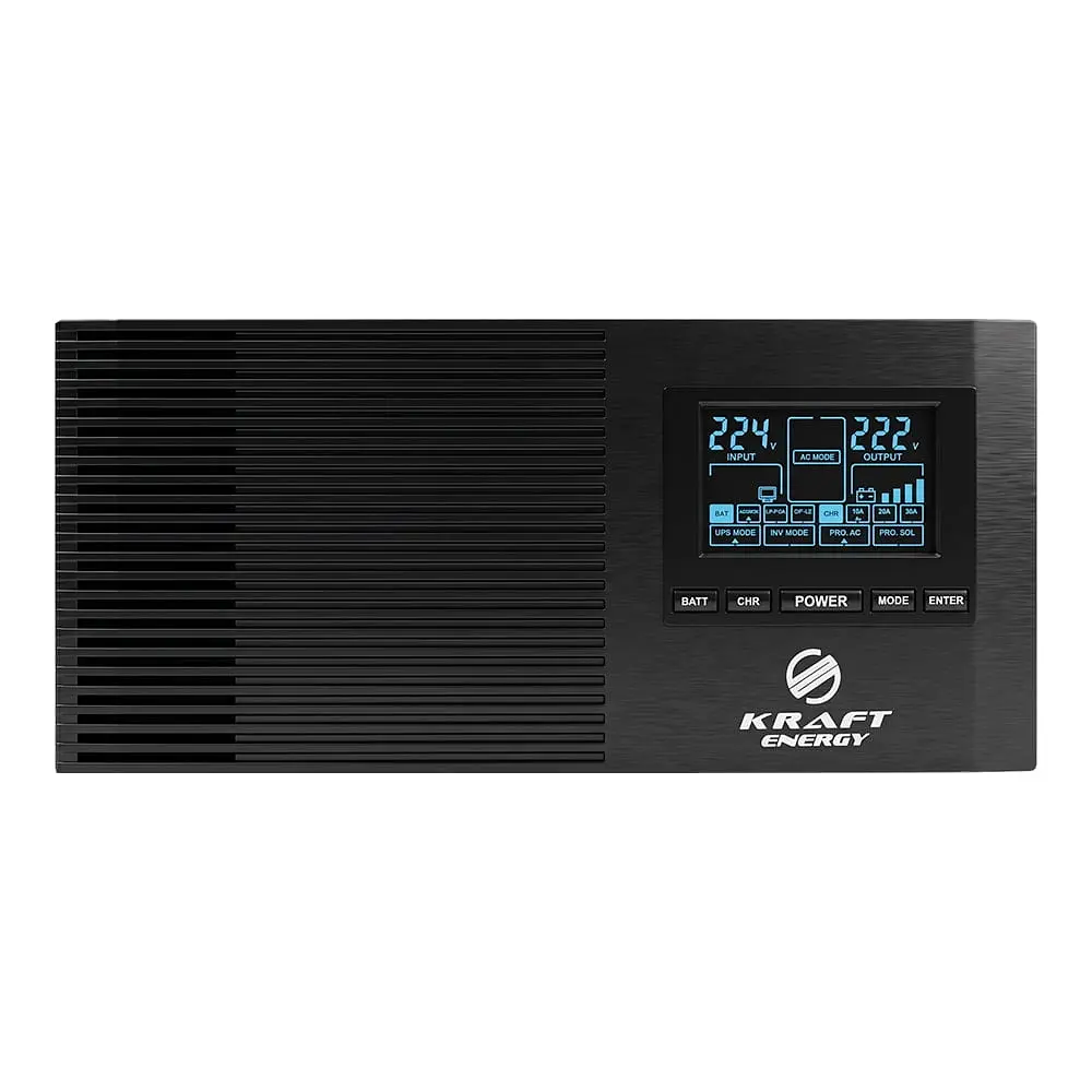 Інвертор Kraft KRF-AVR800VA/640W-12V з правильною синусоїдою під зовнішній акумулятор (42-00095) - фото 2