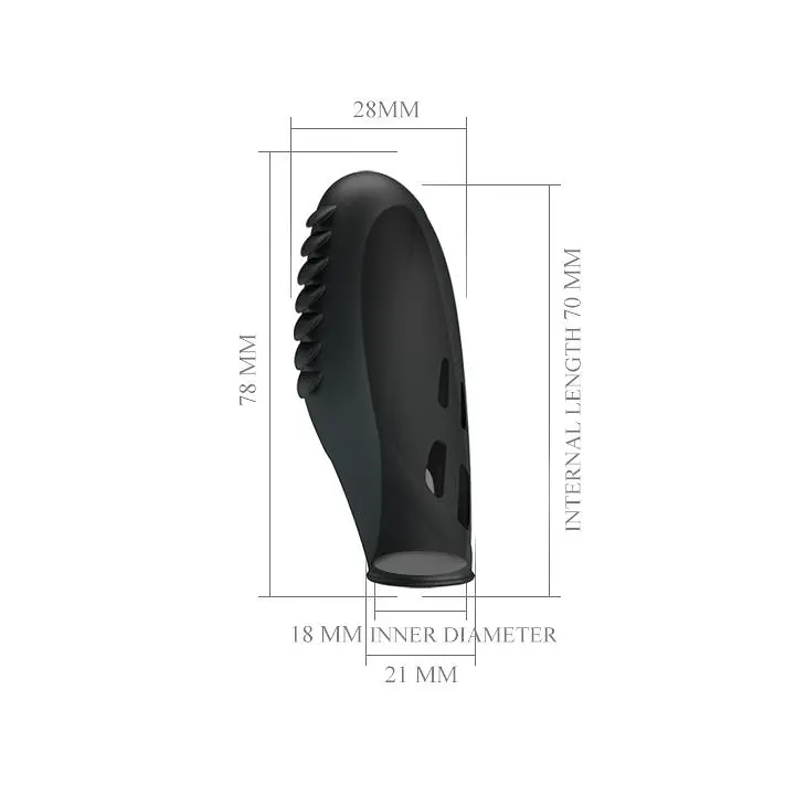 Насадка Pretty Love Gilo Finger Vibrator Black на палець, 7.8х2.8см чорний - фото 6