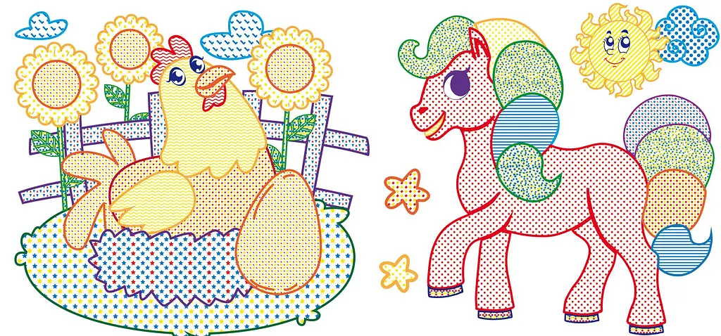 Водная раскраска Кристал Бук Домашние животные, с цветным контуром, 12 страниц (F00023299) - фото 2