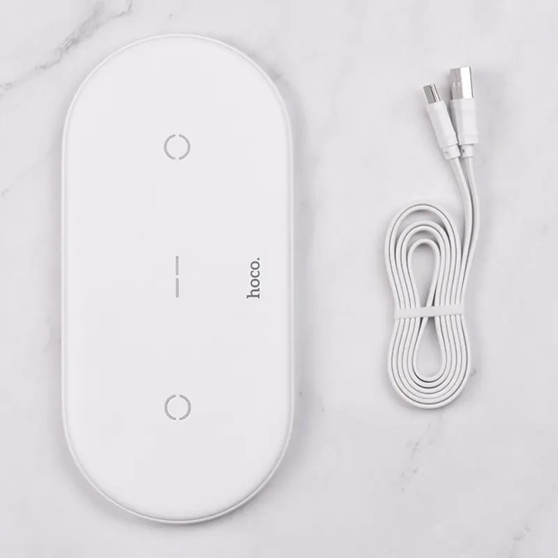 Беспроводное зарядное устройство для компьютера Hoco CW23 2in1 10W White - фото 5
