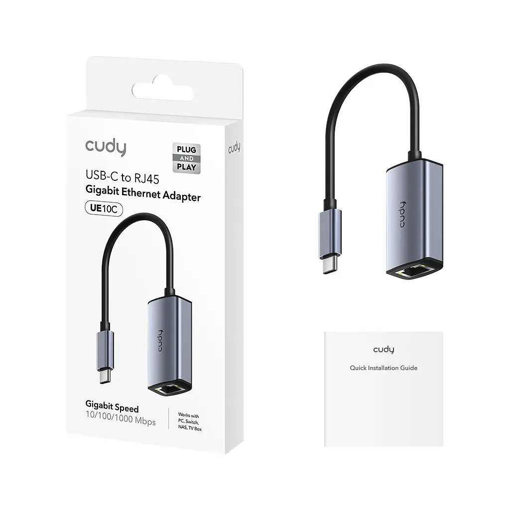 Адаптер USB 3.0 USB-C to RJ45 Ethernet 1000Mbps Cudy (UE10C) - фото 2