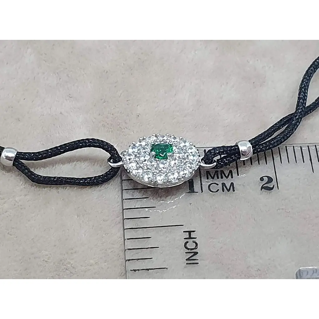 Браслет из текстиля Qvaliz с серебряными вставками и фианитами. 905-00646ЧЗ - фото 2