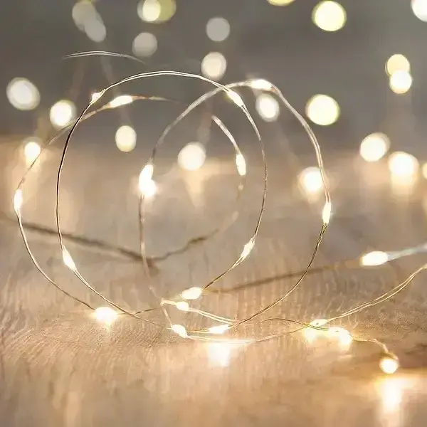 Гірлянда Роса 20м USB 200 LED на прозорій проволоці Теплий білий - фото 2