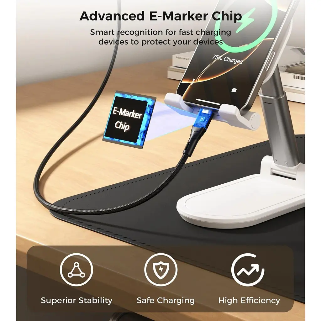 Кабель Choetech XCC-1008,USB 2.0, Power Delivery (PD), до 100 Ватт C-тато/C-тато, 1.8 м. (XCC-1008) - фото 5