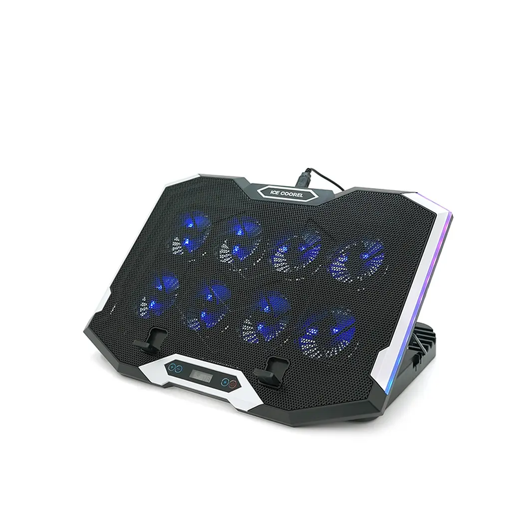 Підставка до ноутбука IceCoorel 10-17", 8x70mm, 2xUSB, + LCD, 410x297x40mm, RGB (K10) - фото 3