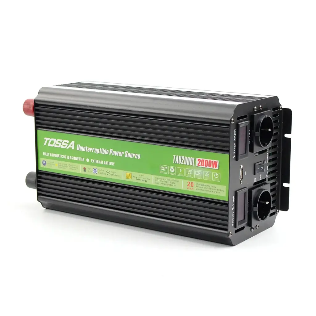 Перетворювач напруги (інвертор) Tossa 12V-220V/2000W Модифікований Синус З Функцією Заряджання UPS (TAU2000L-2000W) - фото 6