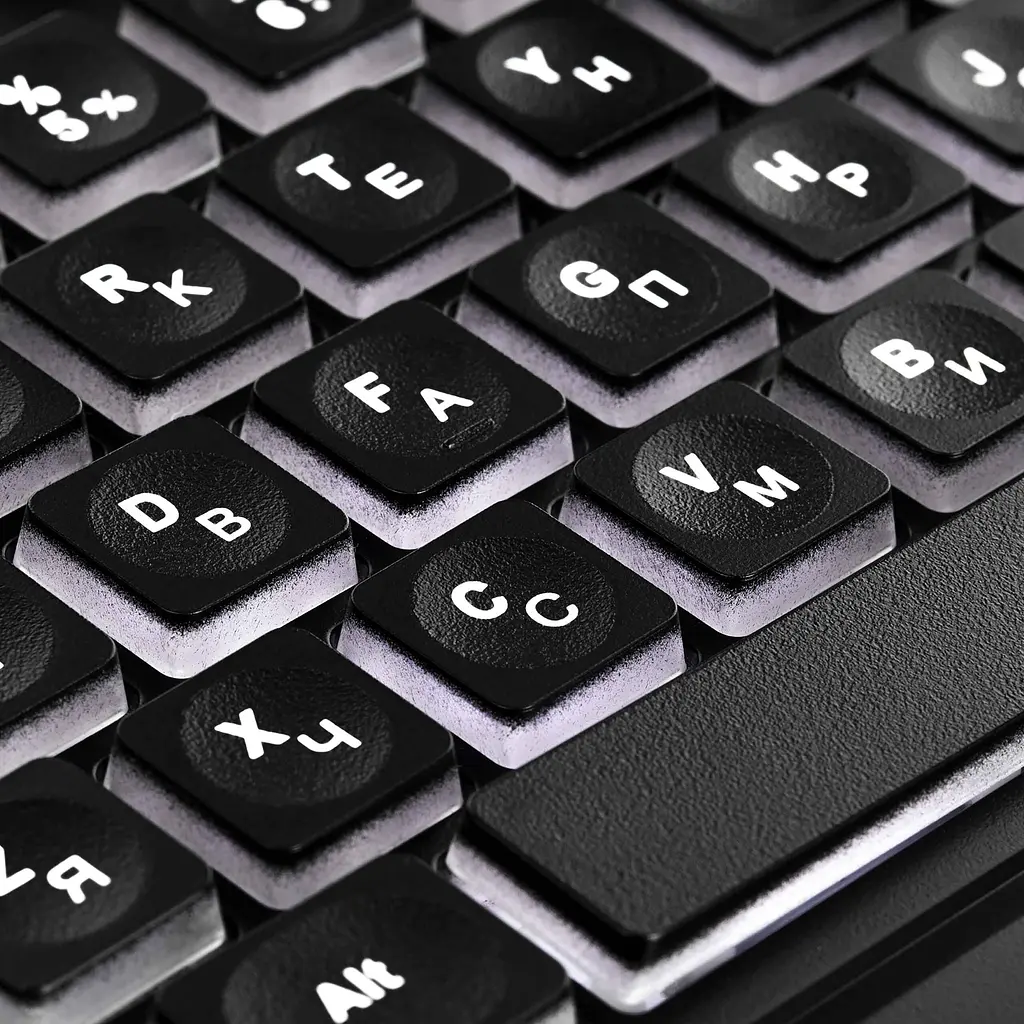 Клавіатура мембранна USB з LED-підсвіткою 2E KS-120 Black, 104key, USB-A, EN/UK, White LED - фото 10