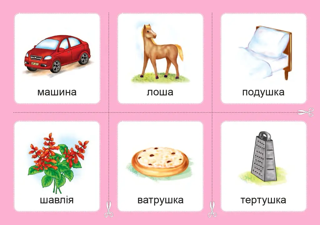 Українська мова. 1 клас. Дидактичні картки. Асоціації. Комплект 2: звуки [ж]-[ш], [ш]-[ш], [ж]-[ж], [ч]-[ч], [шч]-[ч] - Валентина Рожнів - фото 3