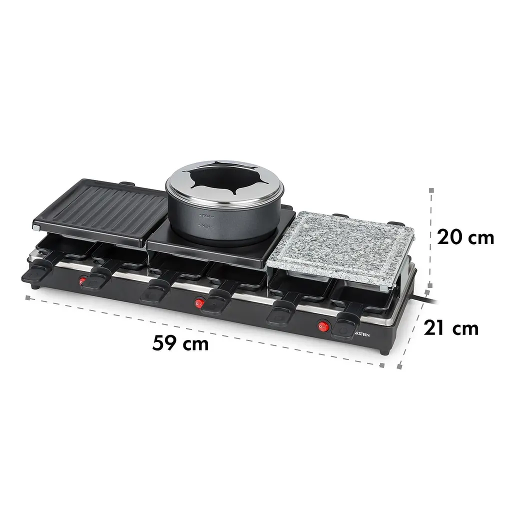 Гриль раклет из фондю Klarstein Fonduelette XL 3в1 12 человек 1650W (10035220) - фото 2