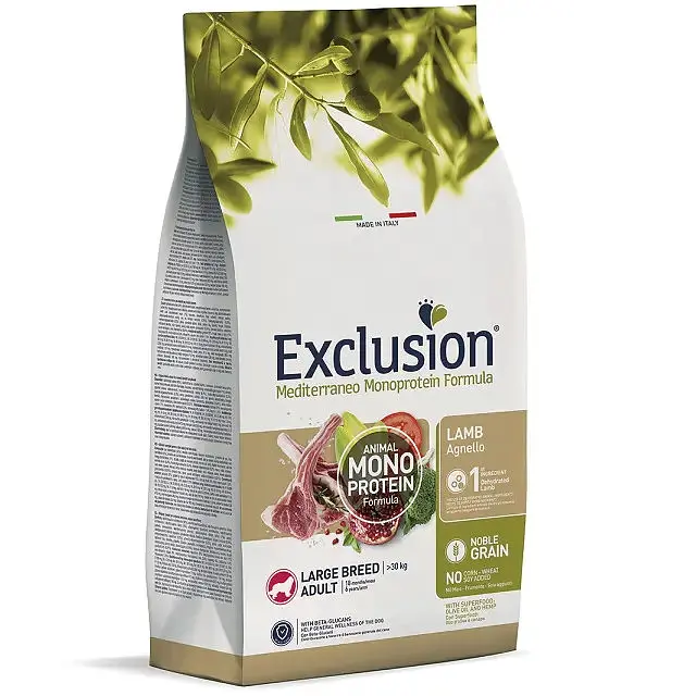 Сухий корм для дорослих собак великих порід Exclusion Noble Grain Adult Lamb Large Breed, з м’ясом ягняти, 12 кг - фото 2