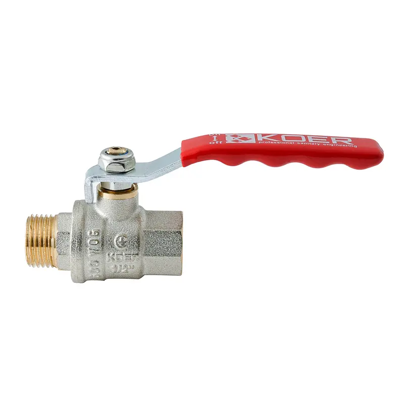 Кран кульовий ГШВ Koer Extreme KE.215-15 - 1/2" FM ручка "важіль" червона KR5750 - фото 4