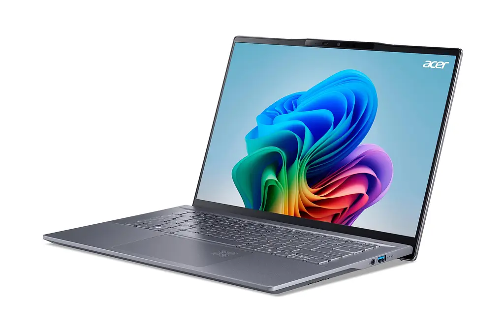 Ноутбук Acer Swift 14 AI SF14-11 14.5' WQXGA IPS, Quallcomm X1P-64-100, 16GB, F1TB, UMA, Win11, сірий (NX.KZXEU.001) - фото 2