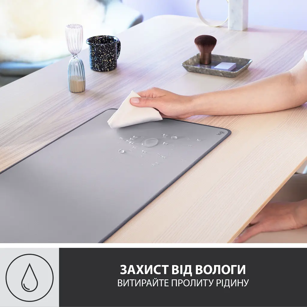 Килимок для мишки Logitech Desk Mat Studio Series Mid Grey (956-000052) - фото 3