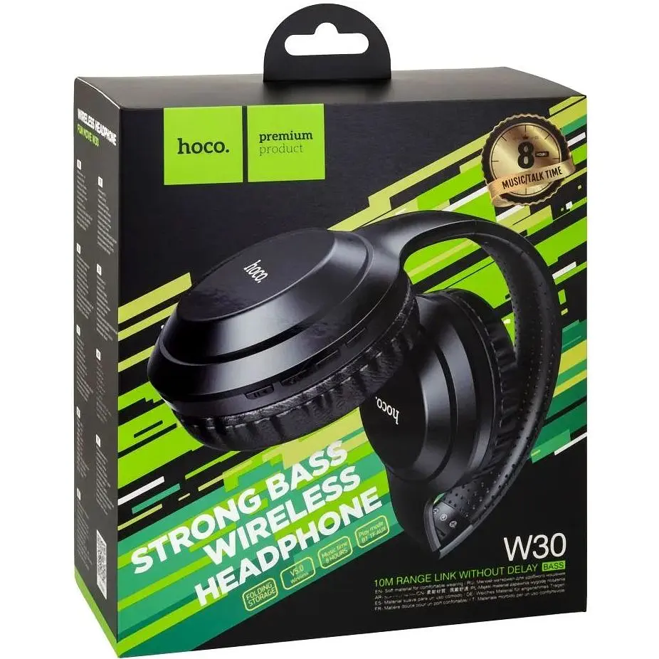 Бездротові накладні навушники Hoco W30 Fun move BT V5.0 300mAh Black (24534_1490650) - фото 2