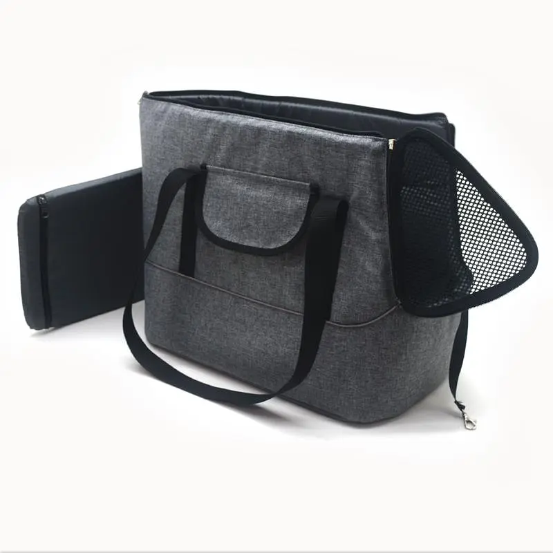 Сумка переноска Zoo-hunt Брюс для котів та малих порід собак №0 23х35х31 см сіра - фото 3