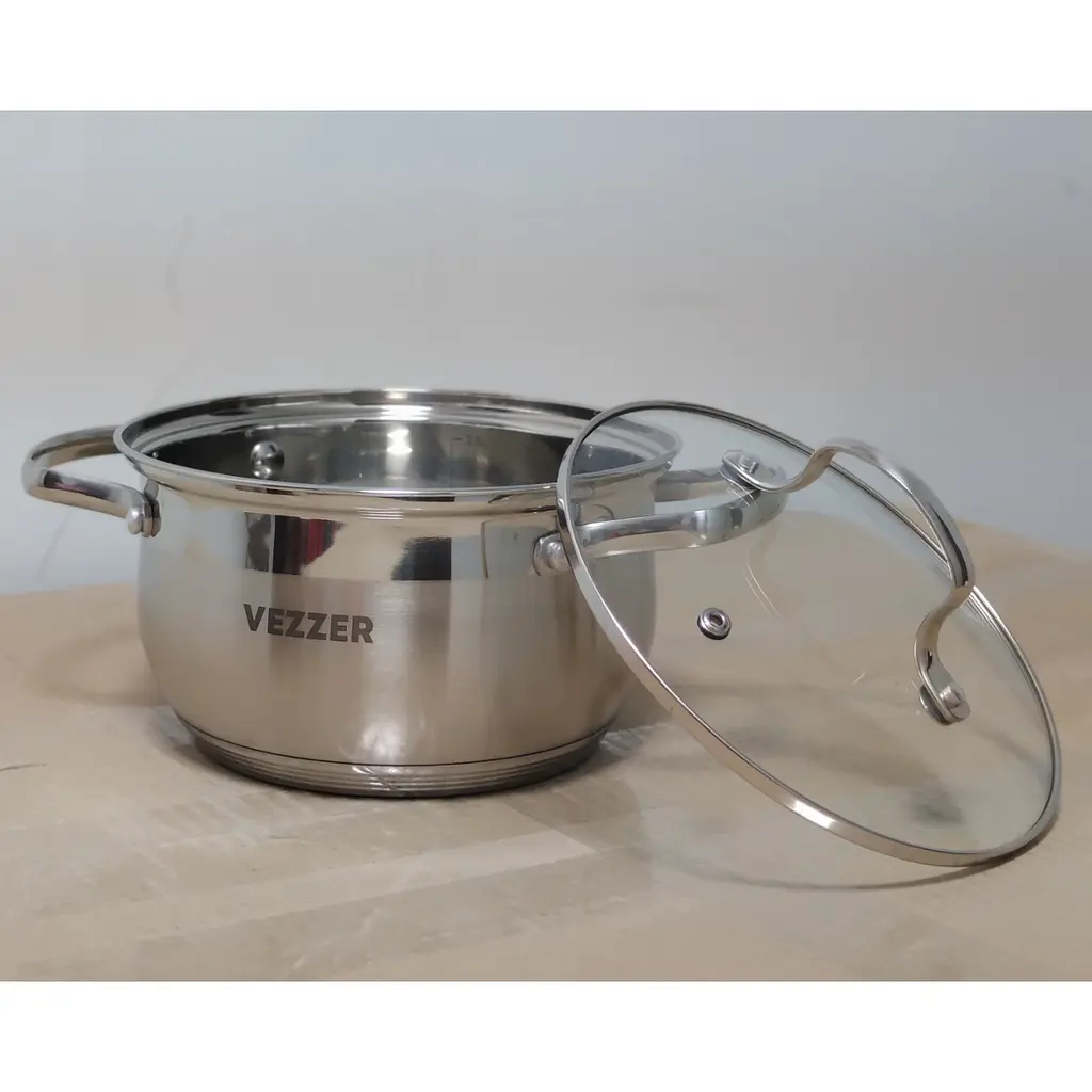 Каструля Vezzer зі скляною кришкою 18 см 2 л (VZ12141R-18C) - фото 4